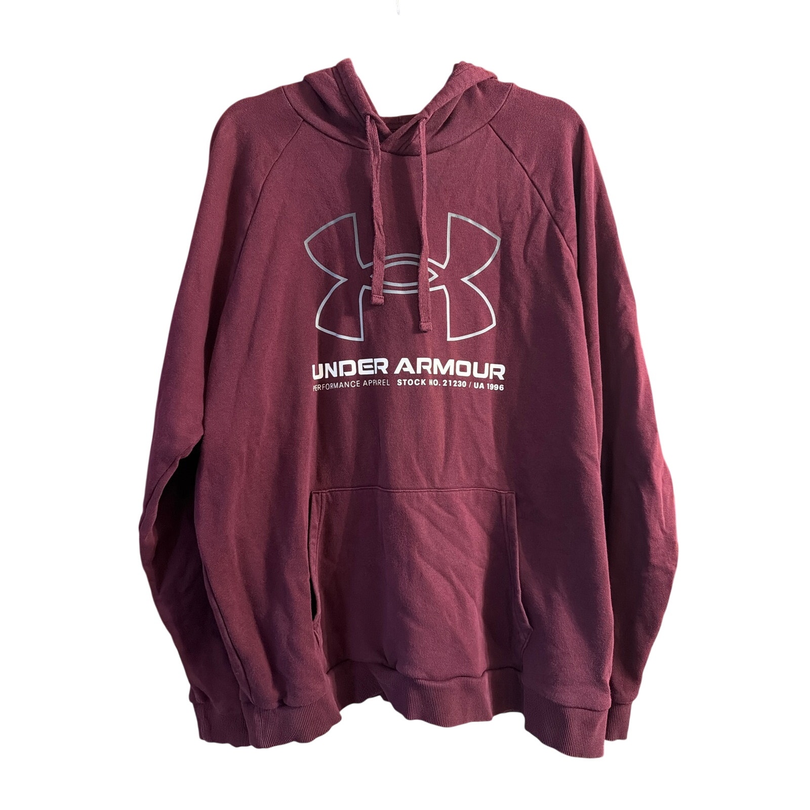 Under Armour Ua Men's Maroon Pullover Loose Fit Hoodie Size Extra Large Xl